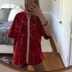 Bass Ale graphic zipper acid wash tee